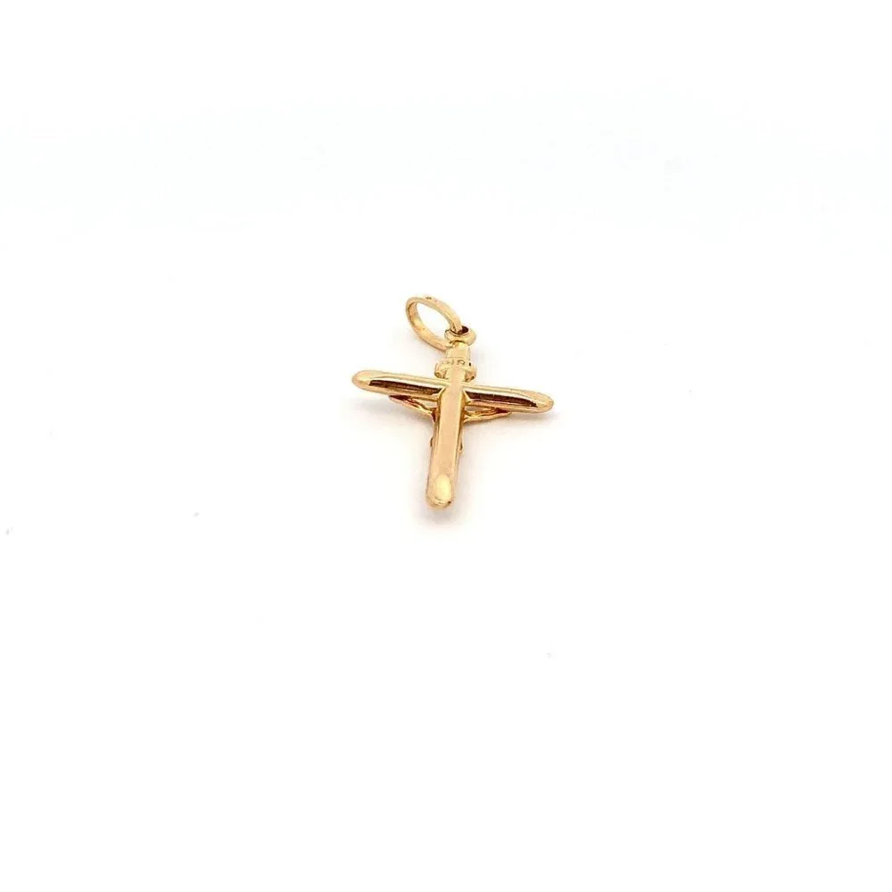 18K Yellow Gold Pendant Cross Jesus Christ 1.20 grams - Picture 4 of 13